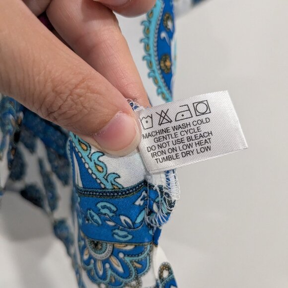 Violet + Claire Paisley Blouse Teal Blue White Size 1X - Picture 5 of 6